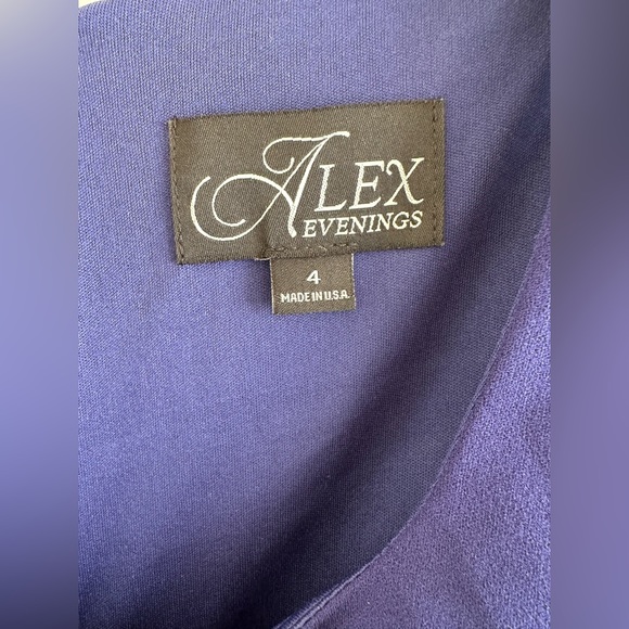 Alex Evenings Mother Of The Bride Dress Embellished Beaded Sleeves Size 4 - Picture 7 of 13